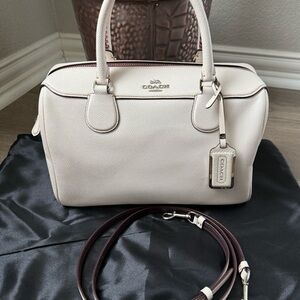Coach Ivory Satchel with Silver Accents & beautiful braided handles Y2K 2018